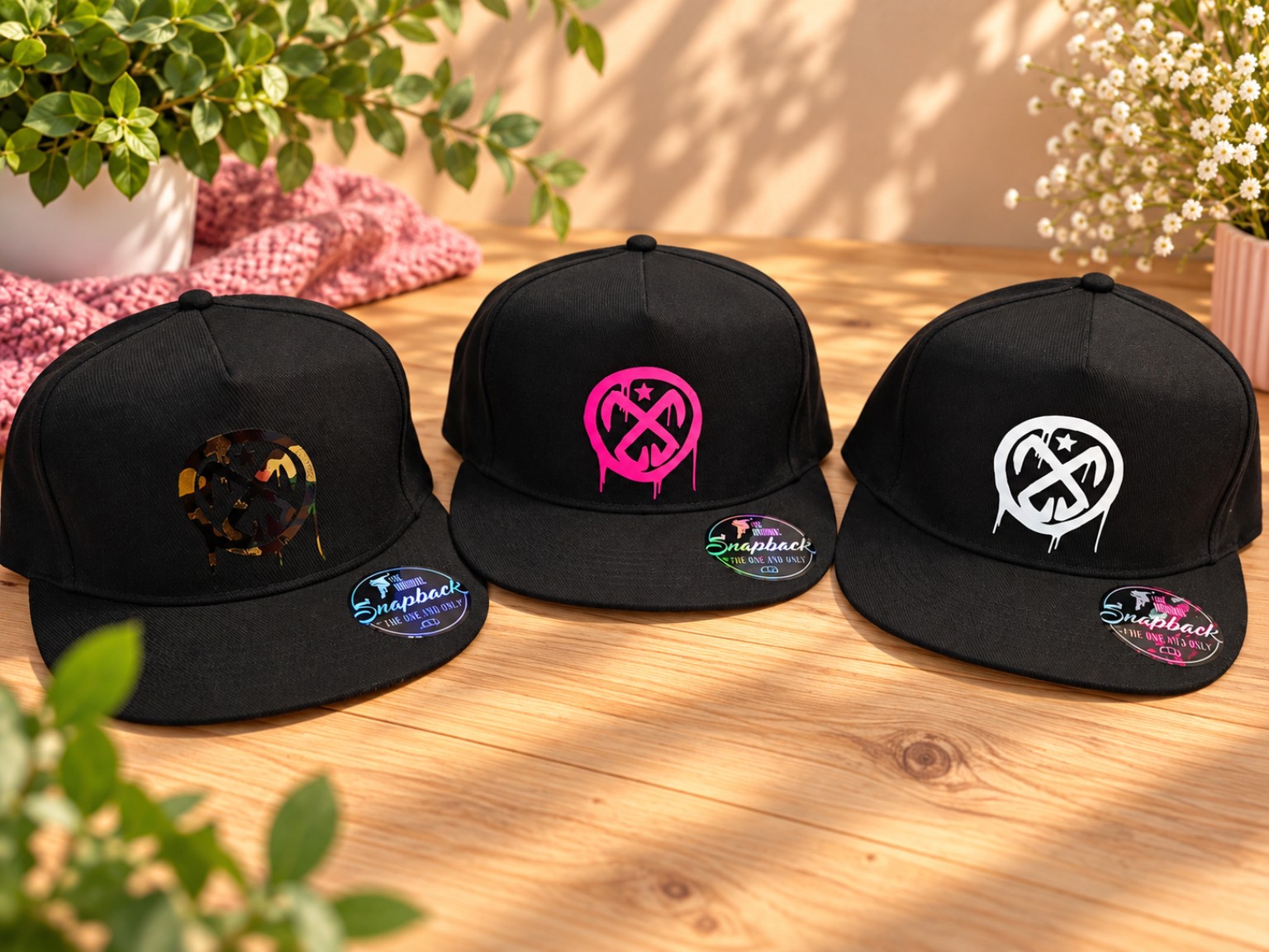 Snapback kšiltovky s potiskem